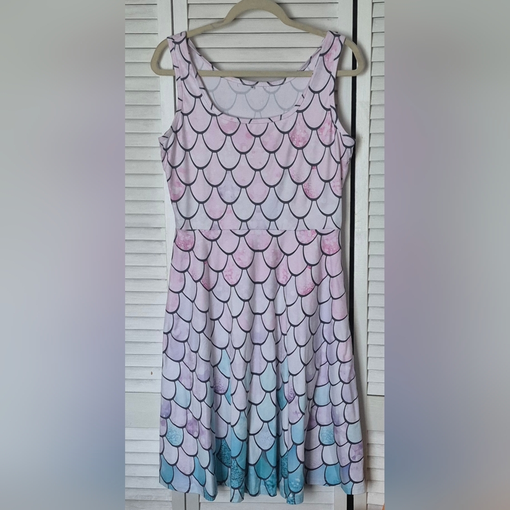 Mermaid Themed Dress - Colors: Pink, White, Purple, Teal - Size: Medium